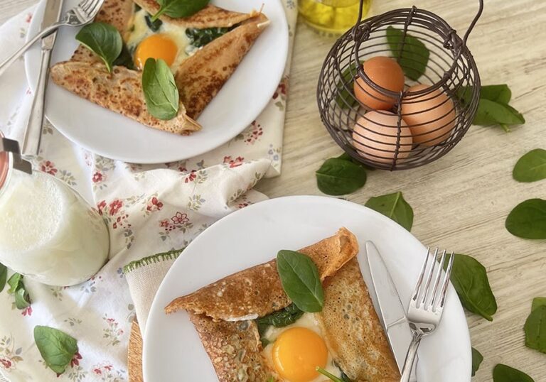 Galette Bretonne with Cheese, Spinach and Egg